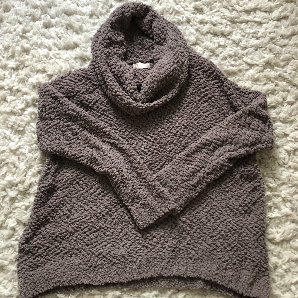 Altar’d State Cowl Neck Teddy Sweater